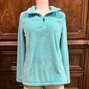 Talbots Aqua Quarter-Zip Fleece Pullover